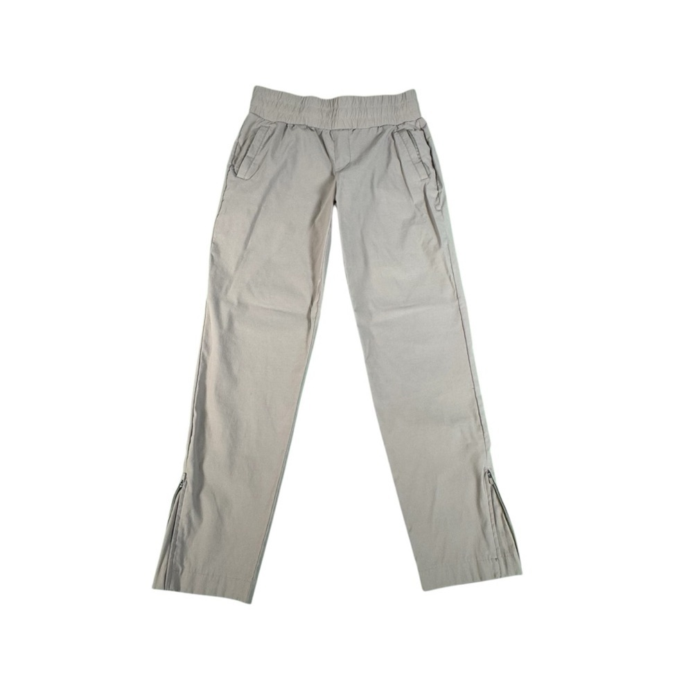 Modern Ambition Women’s Technical Pull-On Pants M Tan Stretch Travel Zip Hem